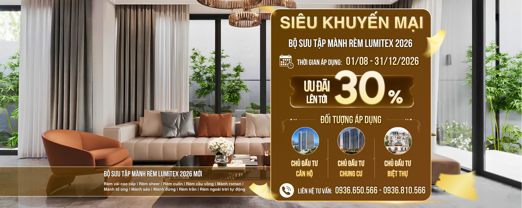 SIÊU KHUYẾN MẠI BỘ SƯU TẬP MÀNH RÈM LUMITEX 2026